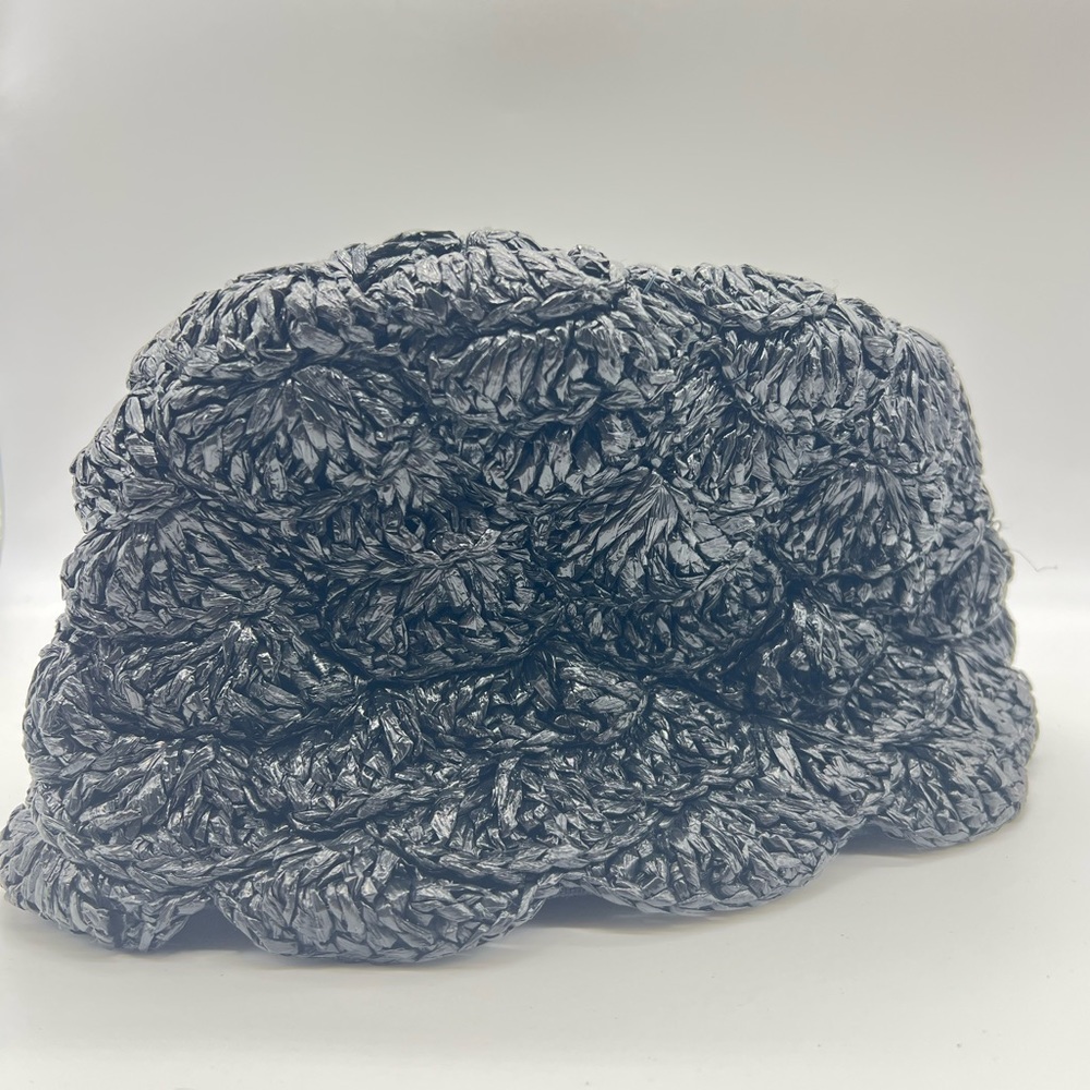 Prada Vintage Feather Crochet Bucket Hat L